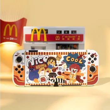 McDonalds Pevný TV Dock Kryt Stojan Nabíjačku Crystal Shell pre Nintendo Prepínač Oled NS Radosť-Con Radič TPU Mäkký Chránič Prípade