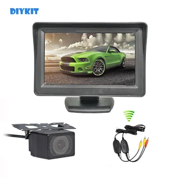DIYKIT Bezdrôtový 4.3 palcový Farebný TFT LCD Auto Backup Monitor Vodotesný IP68 IČ Zozadu Auta, Parkovacie Kamery Pomoci Systému