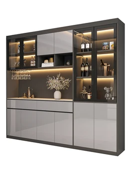 High-end sklenené dvere displeji skrine, obývacia izba domácnosti, skrinka na odkladanie vecí, moderné a jednoduché svetelné luxusný jedálenský skrine