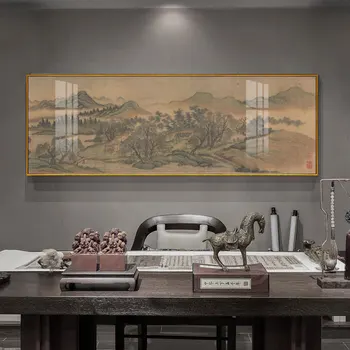 Čínsky Štýl Stenu Umenie Abstraktné Krajiny Jazero Hill Umelecké Plátno Na Maľovanie Plagátu Obrázok Tlače Office Obývacia Izba Domov Décor09