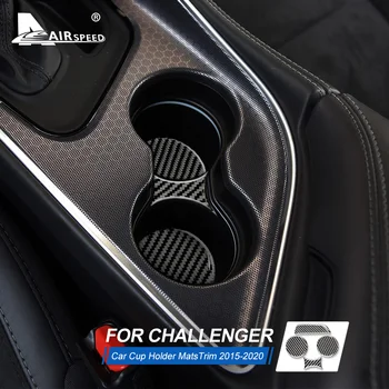 RÝCHLOMER 4pcs Uhlíkových Vlákien Interiér Auta Držiak Mat Pokrytie Výbava pre Dodge Challenger 2015 2016 2017 2018 2019 2020 Príslušenstvo