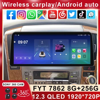 12.3 Palcový QLED Pre Toyota Alphard 1 H10 2002 - 2008 Android 12 Auto Stereo Multimediálne SWC Video Prehrávač Vedúci Jednotky Carplay Auto 4G
