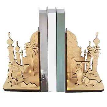DIY 3D Drevené Knihy Kút Polica Miniatúr, arabčina Etnických Scény Súpravy Ročníka Slávnej Agentúra Bookends Regálové Domova