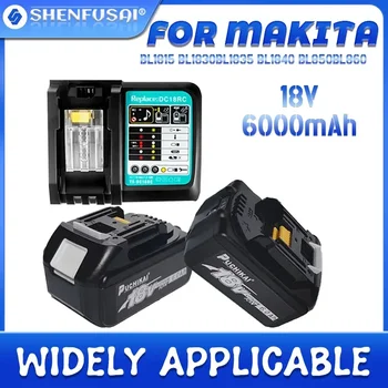 Makita 18V Batéria 6000mAh Nabíjateľná Náradie Batérii s LED Li-ion Výmena LXT BL1860B BL1860 BL1850 3A LED Nabíjačky