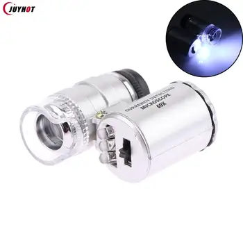 60X Prenosné Svetelné Mikroskopom Mini Pocket LED Lupy Ručné Klenotník zväčšovacie sklo