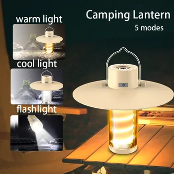 Prenosné Stan Svietidla Camping Lampa USB Nabíjanie Multifunkčné Maják LED Tábor Svietidlo Nabíjateľné Svetlo pre Turistiku, Cestovanie
