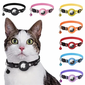 Pre Sledovanie Airtag Prípade Mačka Golier S Bell Reflexné Nylon Obojok Pre Psa GPS Vyhľadávanie Anti-stratil Miesto Tracker Pet Produktov