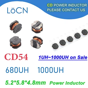 500Pcs 1500Pcs CD54 Power SMD Cievky 680UH 1000UH Patch Cievky 5.2*5.8*4.8 mm Vysoká Kvalita 1UH ~ 1000UH