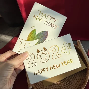 2024 Šťastný Nový Rok Pohľadnice DIY Prázdne Vlastnoručný Pohľadnice, Svadobné Party Pozvánky Kryt Vianočné Obálky