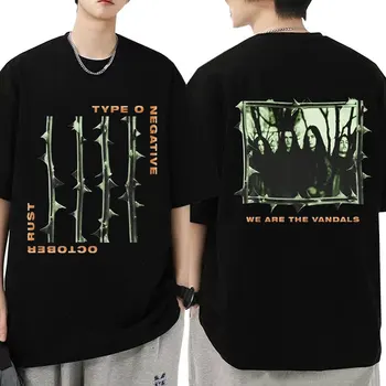 Napíš O Negatívnych októbra Hrdze T-shirt Gotický Metal Rock Band T Letné Tričko Bavlna Nadrozmerné 90. rokov Vintage Krátky Rukáv T-shirts
