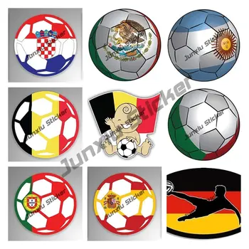 Futbal Obtlačky Španielsko Futbal, Portugalsko Futbal Vinyl Odtlačkový Nálepky Belgicko Argentína Taliansko Futbal Kolo Auto Lepiť Nálepky
