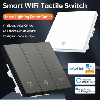 WIFI Bluetooth Smart Light Switch Hlas/Mobile Diaľkové Ovládanie, vypínač 1/2/3 Prepínače Podporu Pre eWeLink Domovská stránka Google Alexa