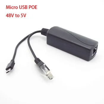 PoE Splitter 5V Micro USB Power Over Ethernet 48V 5V Aktívne POE Splitter J17