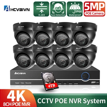 XMeye POE 5MP kamerový Súprava 4K 8CH POE NVR 5MP CCTV Detekcia Tváre Cam Systém Vonkajších CCTV Bezpečnostné POE IP Kamera