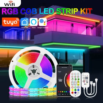 Tuya Wifi KLASU RGB Pásy Svetla 24V Diaľkové Ovládanie Stmievateľné Led Pásky 840LEDs/m Flexibilná Páska Lepiaca Pre TV Podsvietenia Osvetlenie
