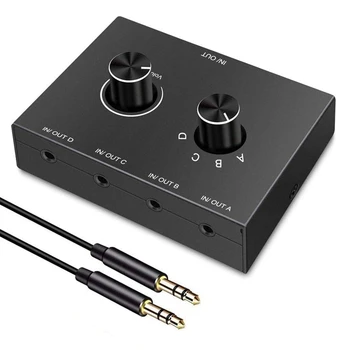 4 Spôsob 3,5 Mm 4 V 1 Výstup Slúchadlový Zosilňovač Audio Prepínač Splitter Stereo Obojsmerné Audio Prepínač Splitter Box