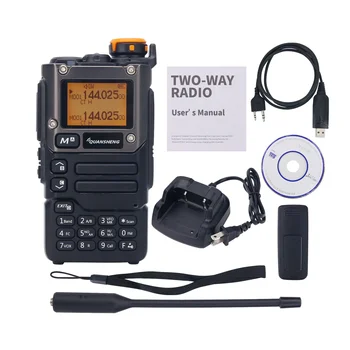 Originálne anglické Quansheng UV-K6 5W 5 KM Walkie Talkie Ručný Vysielač VHF UHF Rádio AM FM 200CH s Programovací Kábel