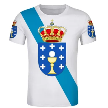 Galiciai Tričko ŠPANIELSKEJ Galiza Tshirts Vlajka Znak Tee Košele DIY Autonómneho Spoločenstva Názov Mesta Počet Dieťa Športové Tričko