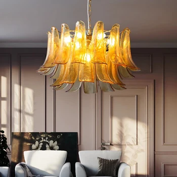 AiPaiTe American vintage amber sklenený luster pre obývacia izba, jedáleň, spálňa Škandinávskych LED sklenený luster