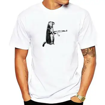 Huntin Dizajn Woodchuck AK-47, Pištoľ Groundhog Zábavné Dizajn T-Shirt Top T-shirts Dizajn Zľava Bavlna Topy, Košele Pre Mužov Cool