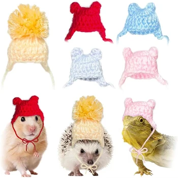 Mini Hamster Klobúk Morča Klobúky Kostým Roztomilé Zvieratko Farebné Pletené Klobúk Cosplay Oblečenie Vyhovovali Pet Príslušenstvo Dodávky