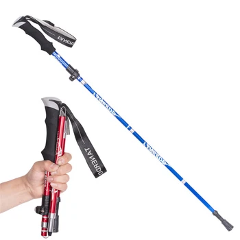 Ultralight Magic Trstiny Skladacie Bezpečnosti Walking Stick 4 Hlava Výkyvná Spoľahlivý Základ pre Starého Muža alebo Ženy T Riadidlá Treking Pólov