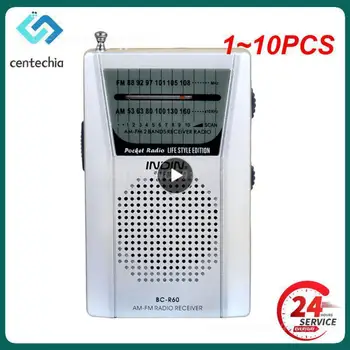 1~10PCS Prenosné AM, FM Rádio BC-R60 2AA Batérie Prevádzkované Vreckové Rádio Svete Prijímač s Reproduktor, Slúchadlá Prenosné Slúchadlá