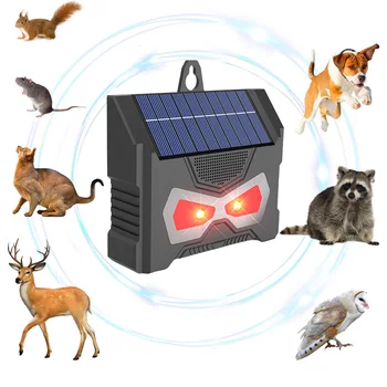 Solárne Zvierat Odpudzujúce Nástroj Nepremokavé vysokofrekvenčného Ultrazvukového Mýval Repeller s LED Bleskom Lampa