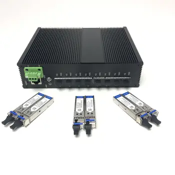 8 port 1G 10G priemyselné prepínač 6 8 port, sieťové prepínače SFP sloty terminálu priemyselné prepínač