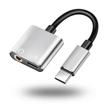 Nový USB C Jack 3.5 Typ C kábel Kábel Adaptéra 2-v-1, USB Typ C 3,5 mm Slúchadlá Audio Converter Plnenie Aux Kábel Pre Smartphone