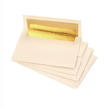 Prispôsobený produkt、potlačené svadobné oznámenia balenie zlato vo vnútri seba tesnenie papier, obálky