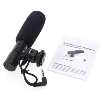 MIC-01 Profesionálne Kondenzátora Mikrofón s 3,5 mm Stereo Nahrávanie Rozhovorov Mic pre DSLR Fotoaparát, Nahrávanie Videa