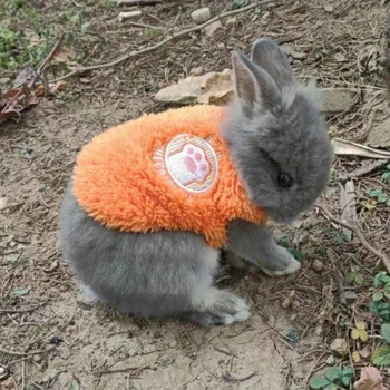 Jeseň Zima Bunny Bunda Teplá Fleece Malé Zvieratá, Oblečenie pre Králik Mačiatko Roztomilý Škrečok Tlač Pet Vesta