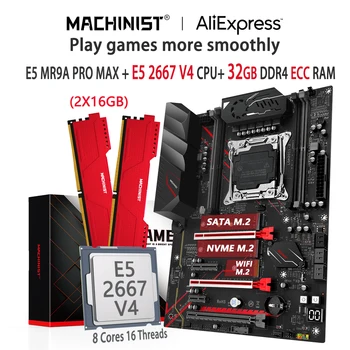 STROJNÍK MR9A PRO MAX X99 Doska Set LGA 2011-3 Auta Xeon E5 2667 V4 CPU 32GB(2x16G) DDR4 ECC Pamäte RAM, Sata Nvme M. 2 ATX