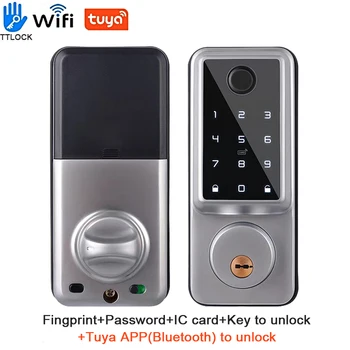 Inteligentný Západka Zámky Tuya Bluetooth Aplikácia Biometrických Odtlačkov prstov Heslo keyless Entry Predné Dvere Zámok TTlock APP Zámky