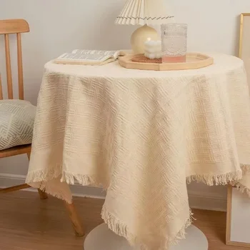 Béžová retro pletené dlho čaj stôl, jedálenský stôl kryt, gauč, jednoduché a high-end narodeniny dekorácie S2T172