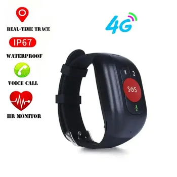 4G Starších alarm GPS Hodinky 2G Sledovania Náramok Zdravie monitor SOS Vodotesný IP67 Locator Jeseň Upozornenie Tracker pre Starých Ľudí