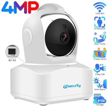 4MP, WiFi, Kamera, Domáce Vnútorné Bezdrôtové IP bezpečnostné Kamery AI Zistiť Auto Skladby Nočné Videnie 2-way Audio Security Baby Monitor