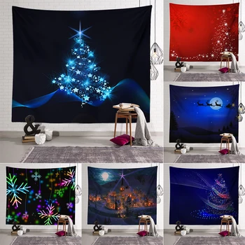 Vianočný strom dekorácie tlačený vzor gobelín domov obývacia izba, spálňa stenu pozadia handričkou 230x180cm